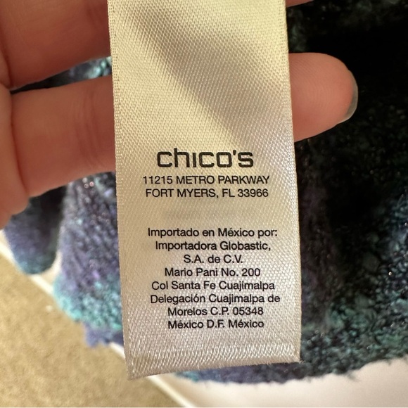 Chicos Women M  Long Sleeveless Cardigan Sweater Purple Duster Jewel Tones Knit - Picture 8 of 11